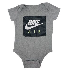 Nike Air Onesie Cotton Gray & Black Baby Infant 50-68 Cm. Boy Size 0-6 Months